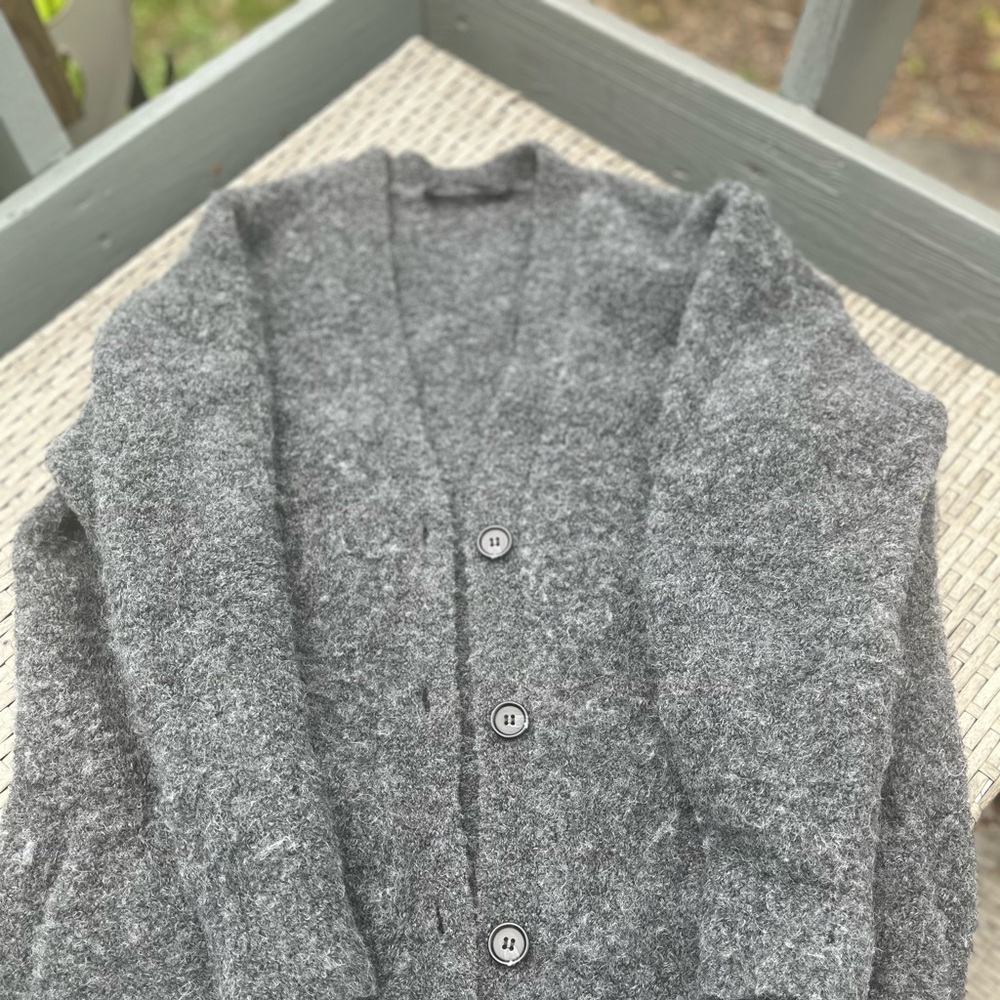 Boucle Cocoon Cardigan in Charcoal by Jenni Kayne. - Picture 5 of 5